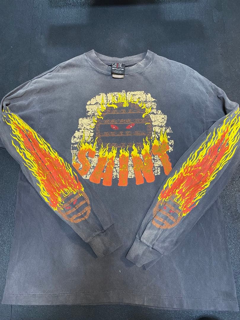 セントマイケル ロンT LIVE IN HELLファイヤーパターン