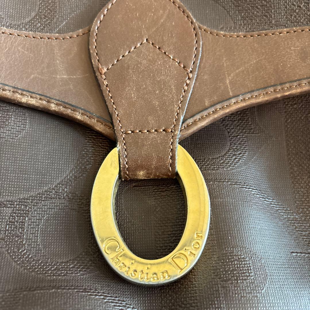 Dior ブラウンレザーショルダーバッグ