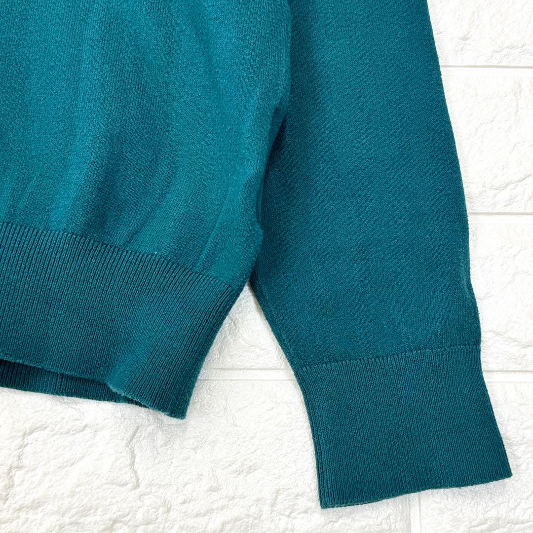 パーリーゲイツ【2】緑系 ロゴ入り タートルネック 長袖ニット 春秋 綿混み