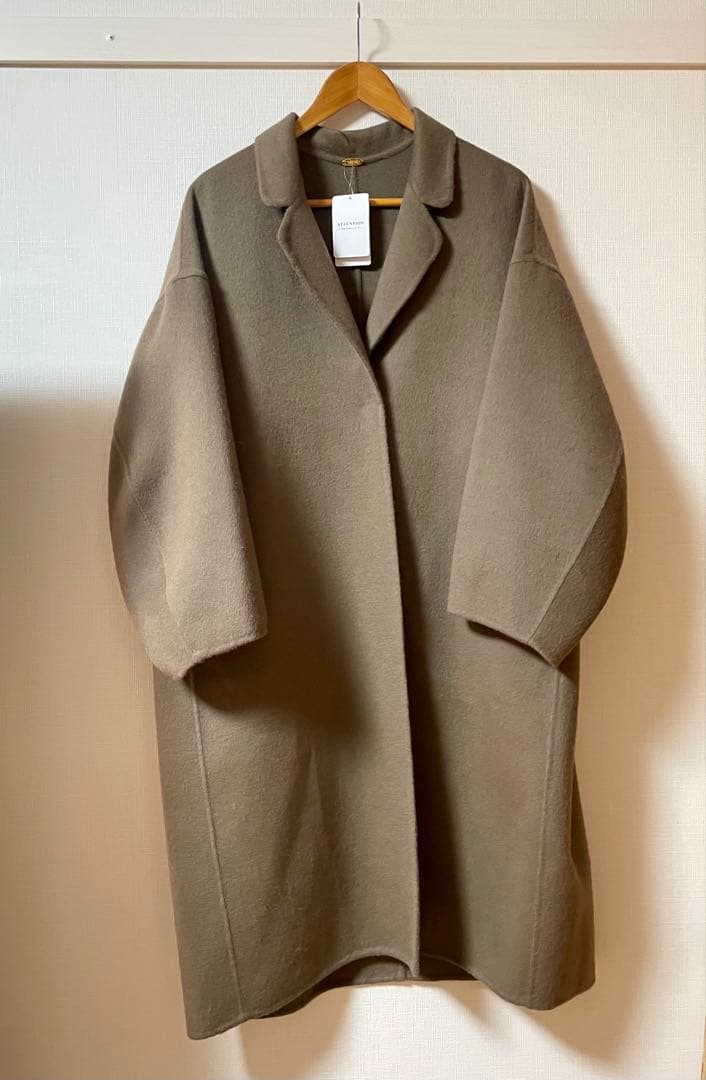 新品タグ付き36 ウールアンゴラリバーコート　deuxieme classe