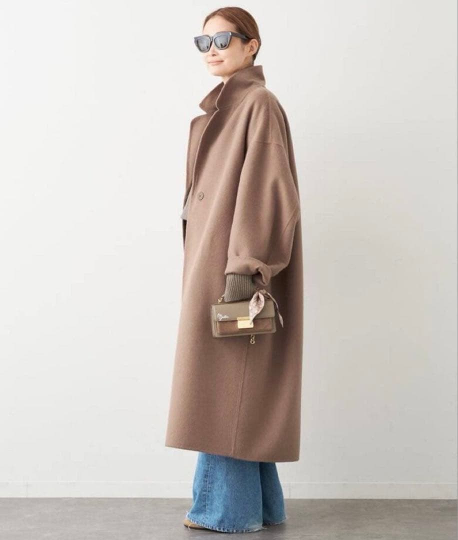 新品タグ付き36 ウールアンゴラリバーコート　deuxieme classe