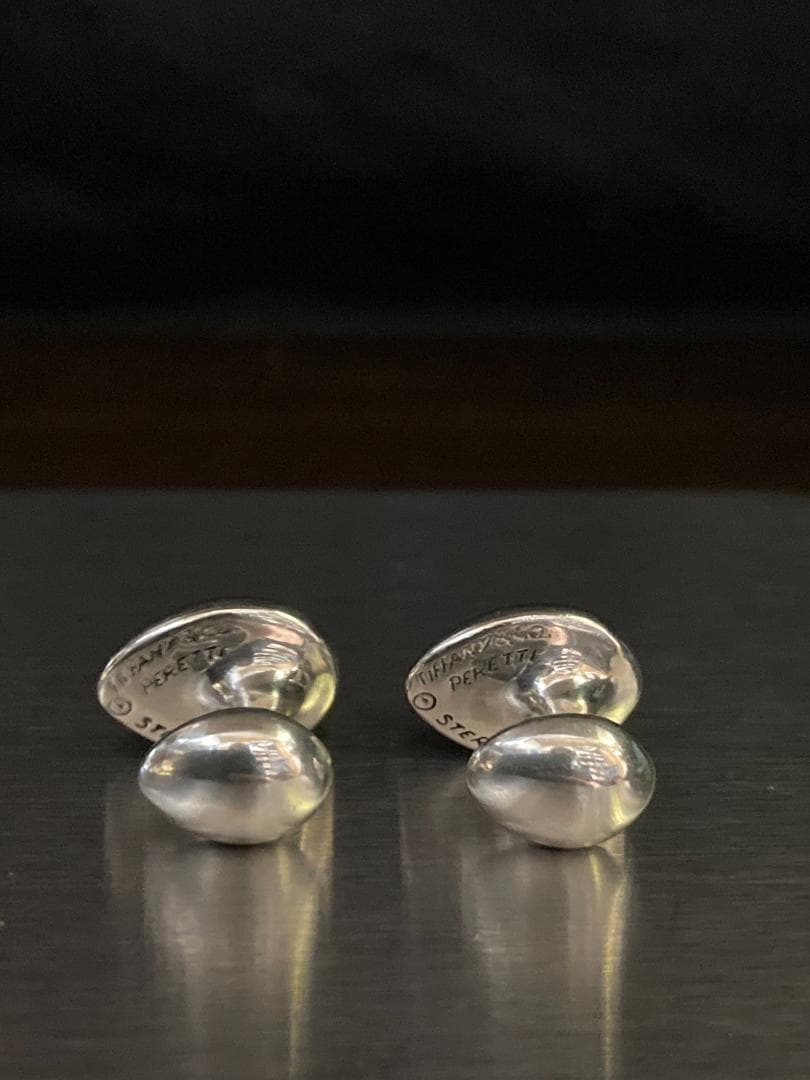 美品 ティファニー ティアドロップ エルサペレッティ カフス ラージ シルバー