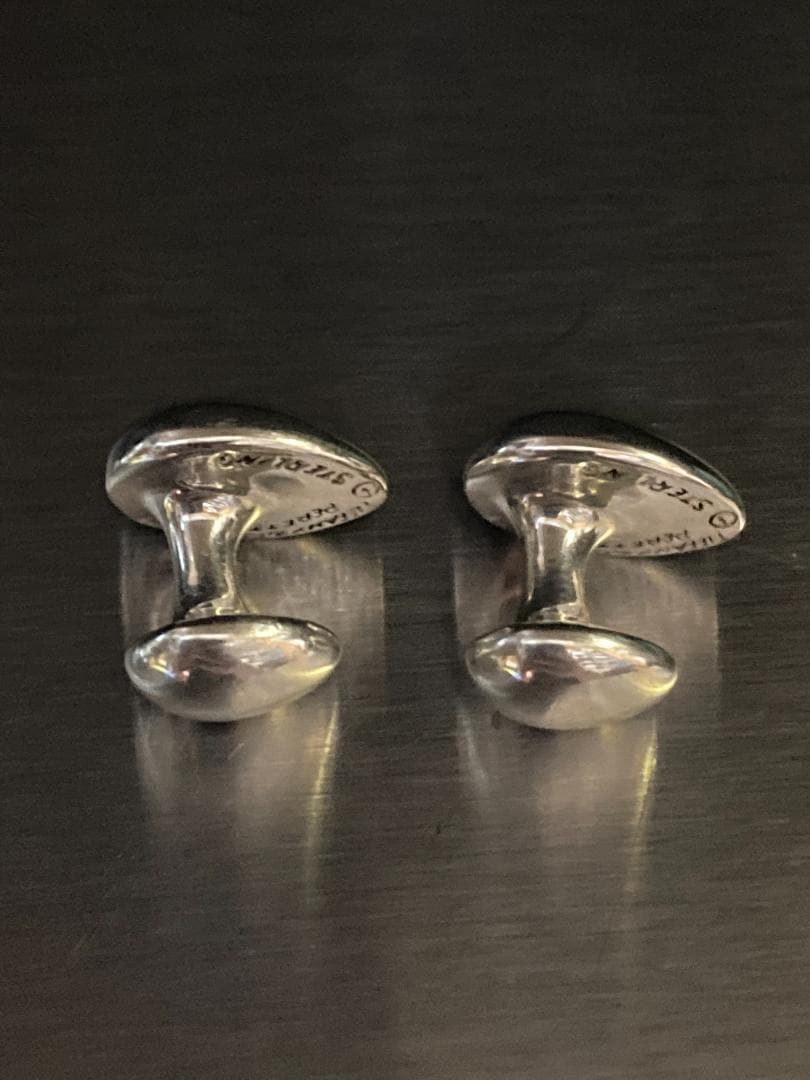 美品 ティファニー ティアドロップ エルサペレッティ カフス ラージ シルバー
