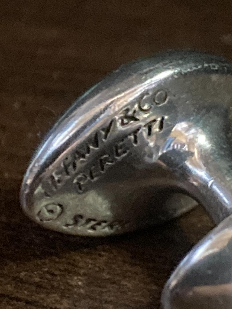 美品 ティファニー ティアドロップ エルサペレッティ カフス ラージ シルバー