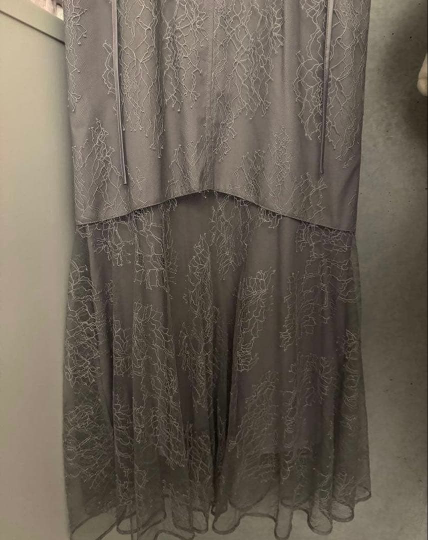 スナイデル snidel ギャザードレープレースドレス グレー