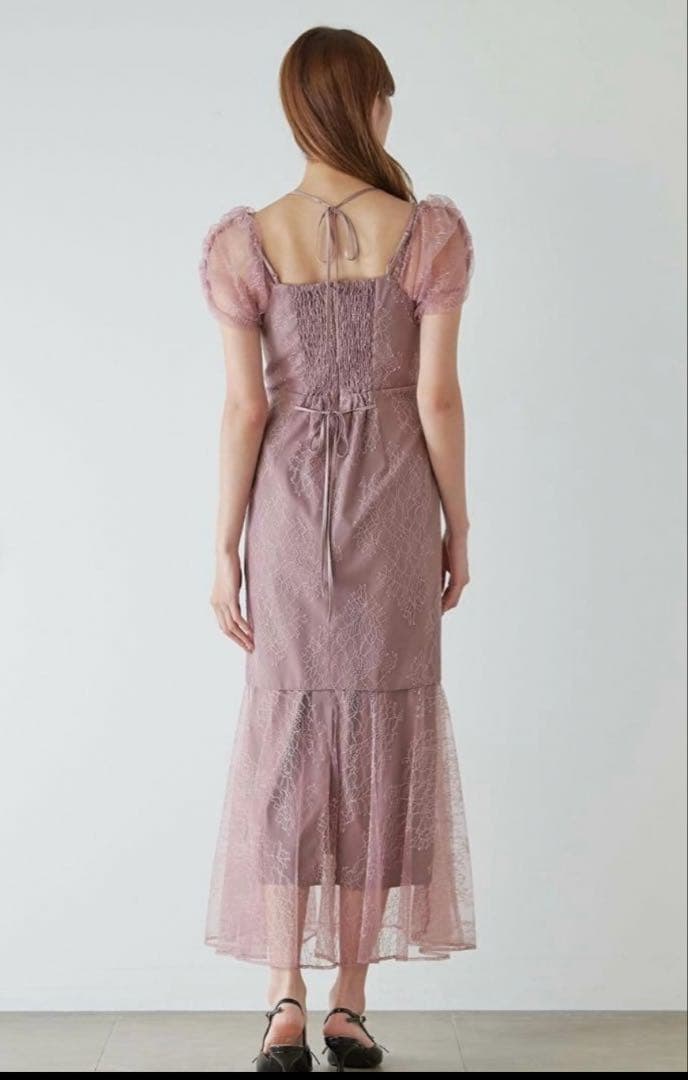 スナイデル snidel ギャザードレープレースドレス グレー