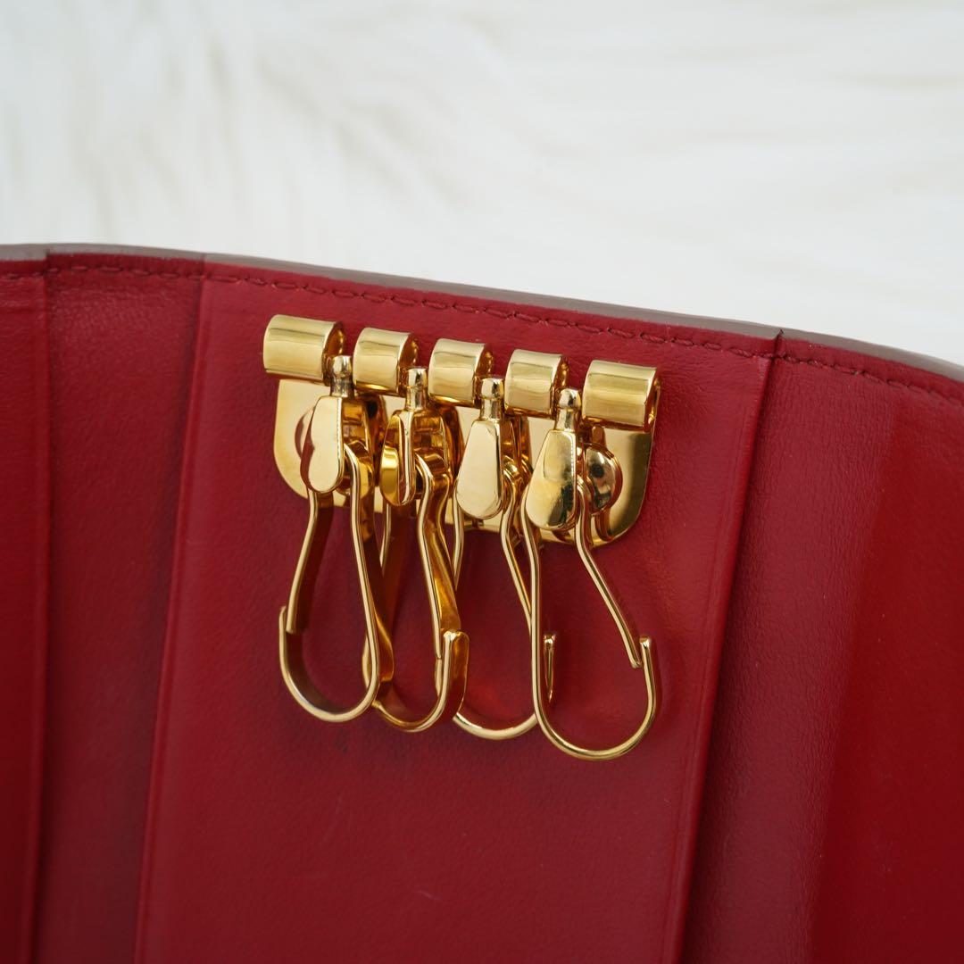 新品同様/未使用級　箱・カード付き　PRADA プラダ　キーケース　リボン　希少