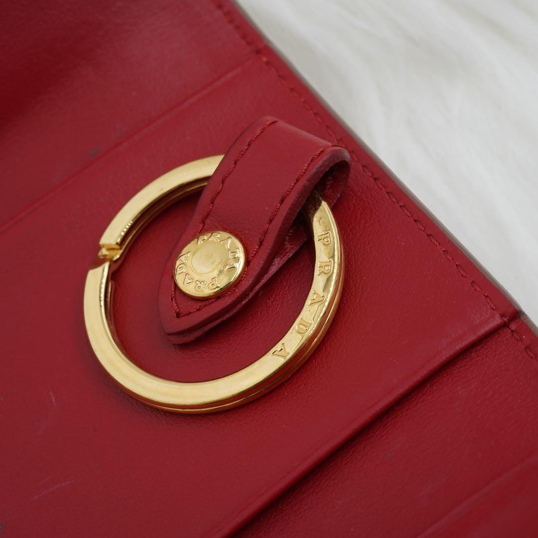 新品同様/未使用級　箱・カード付き　PRADA プラダ　キーケース　リボン　希少