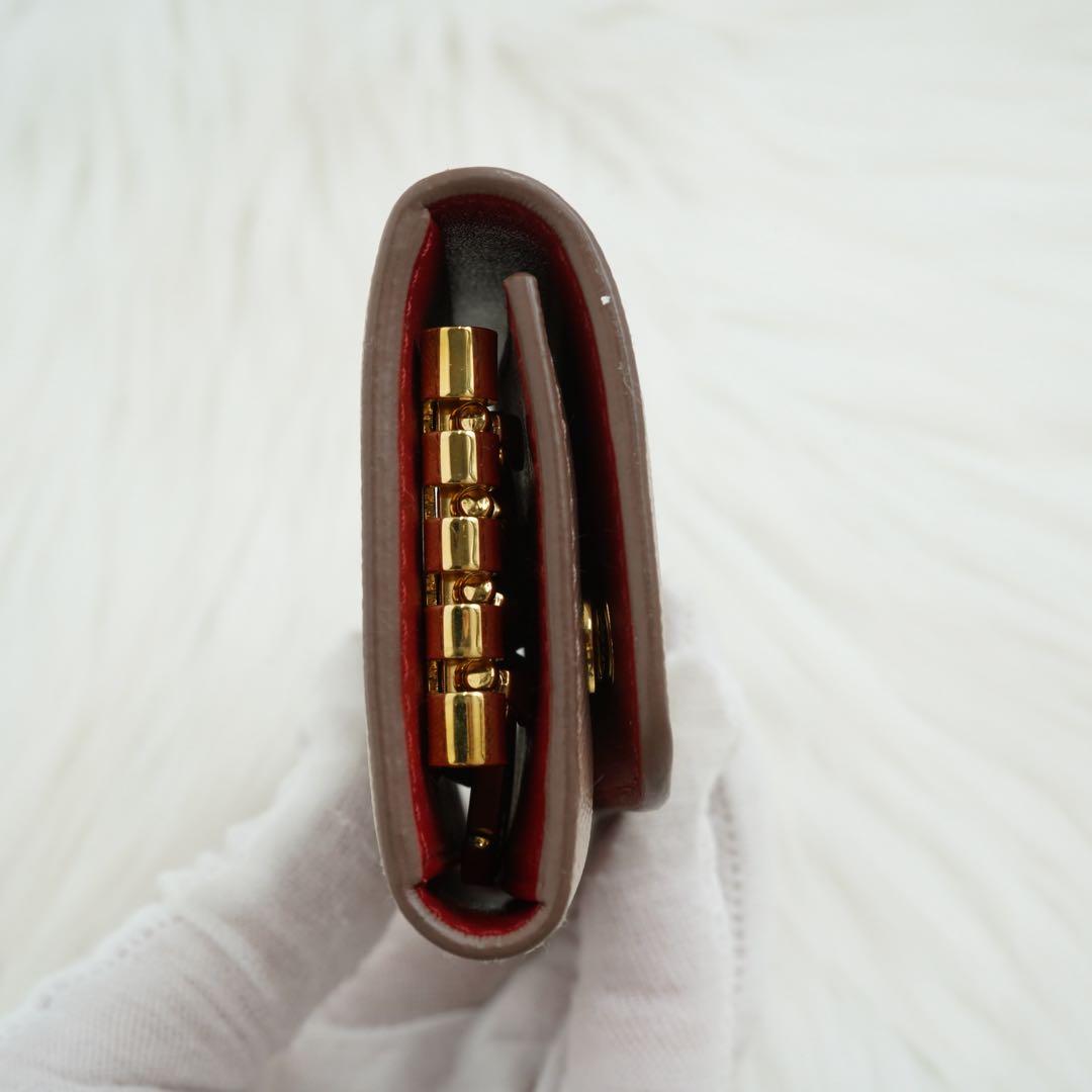 新品同様/未使用級　箱・カード付き　PRADA プラダ　キーケース　リボン　希少