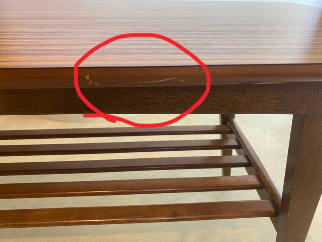 カリモク60 リビングテーブル（小）幅900mm ブラウン 木製 小キズあり