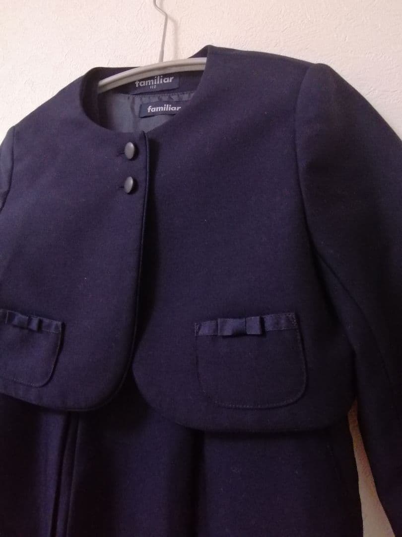 ファミリア　ワンピース+ボレロ　ネイビーフォーマル　110cm