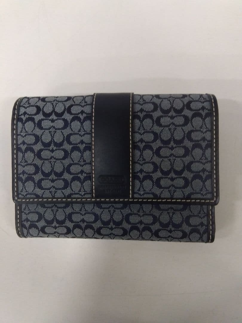 COACH 三つ折り財布 ネイビー