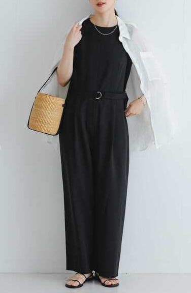 URBAN RESEARCH ブラック ベルト付き オールインワン