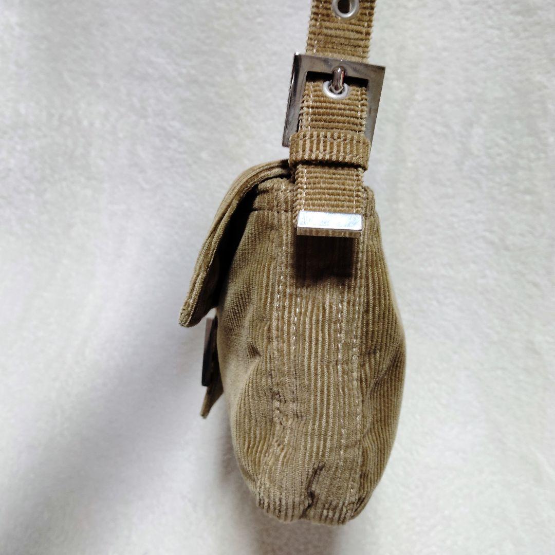 フェンディ　マンマバケット　ワンショルダーバッグ　コーデュロイ　美品　ベージュ