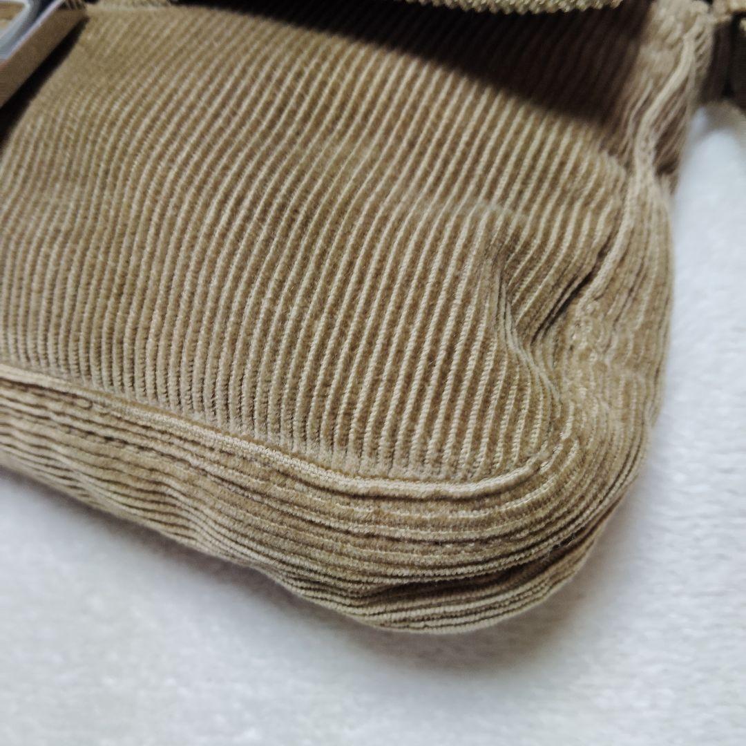 フェンディ　マンマバケット　ワンショルダーバッグ　コーデュロイ　美品　ベージュ