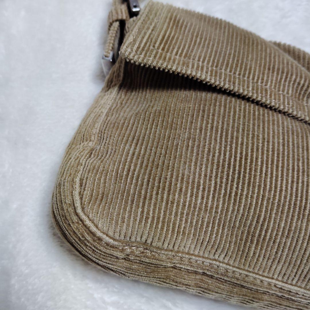 フェンディ　マンマバケット　ワンショルダーバッグ　コーデュロイ　美品　ベージュ