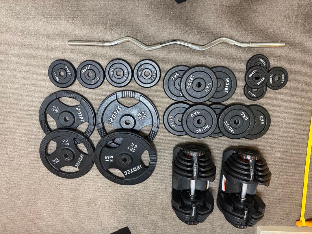 可変ダンベル40kg×2 iROTEC ダンベルプレート 110kgセット