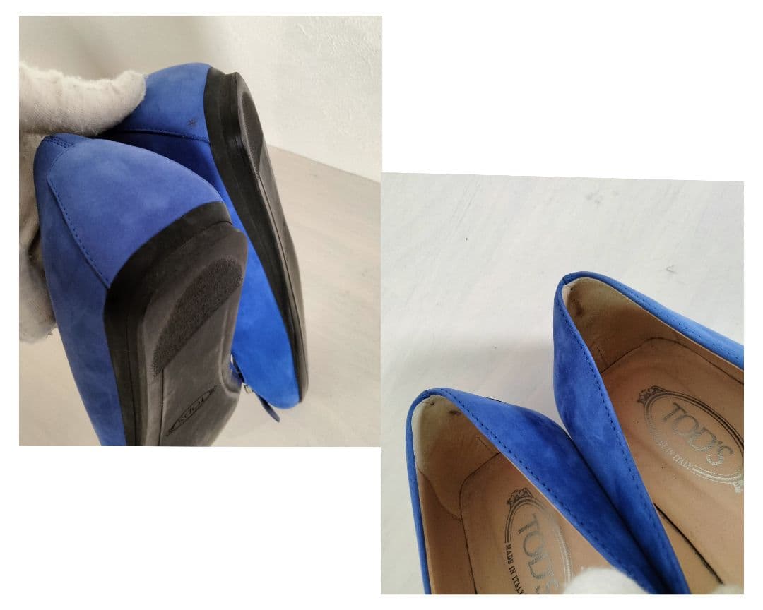 TOD'S トッズ パンプス フラット フリンジ ピン スエード 37