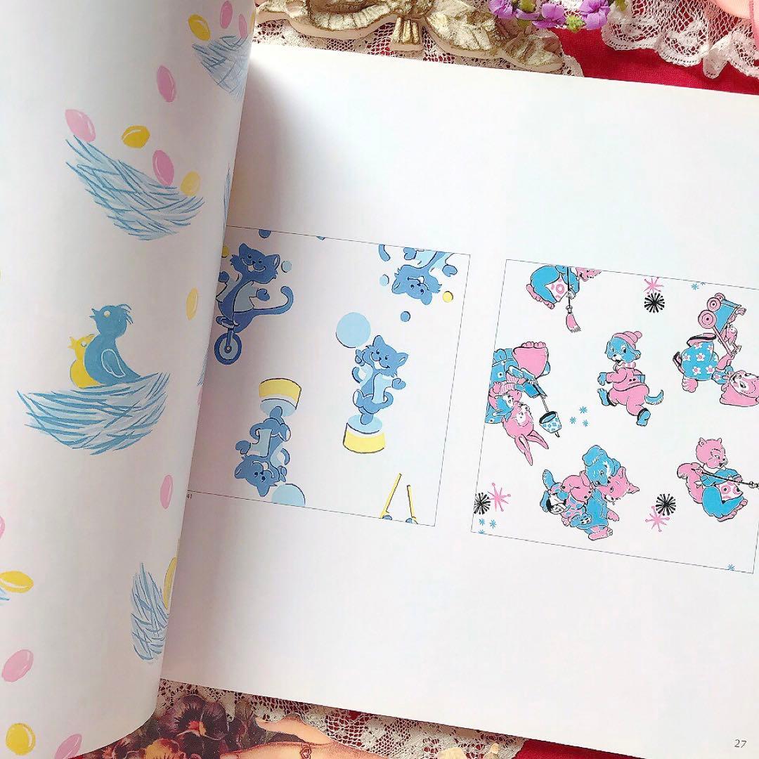 レトロアニマル ヴィンテージ子供服 テキスタイル洋書♡素材CD-ROM付き 猫