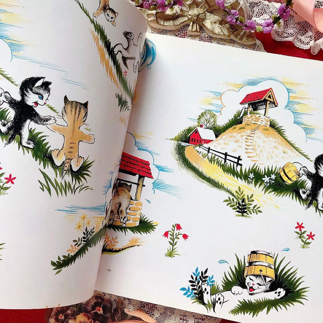 レトロアニマル ヴィンテージ子供服 テキスタイル洋書♡素材CD-ROM付き 猫