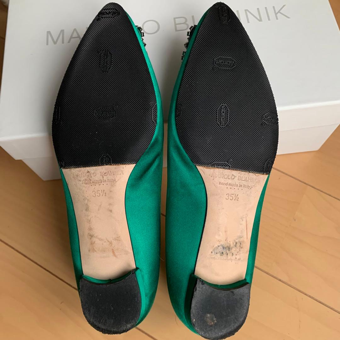 マノロブラニク　ハンギシ　フラット　グリーン　35.5