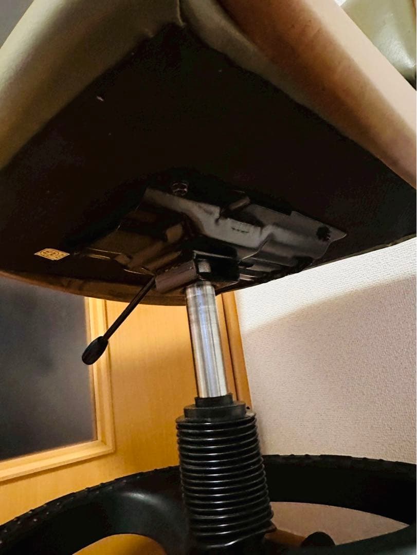 極美品✨浜本工芸 木製オーク材フレーム×本革レザー キャスター付き デスクチェア