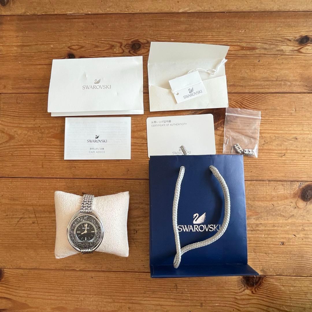 スワロフスキー Swarovski クォーツ腕時計 シルバー/ブラック