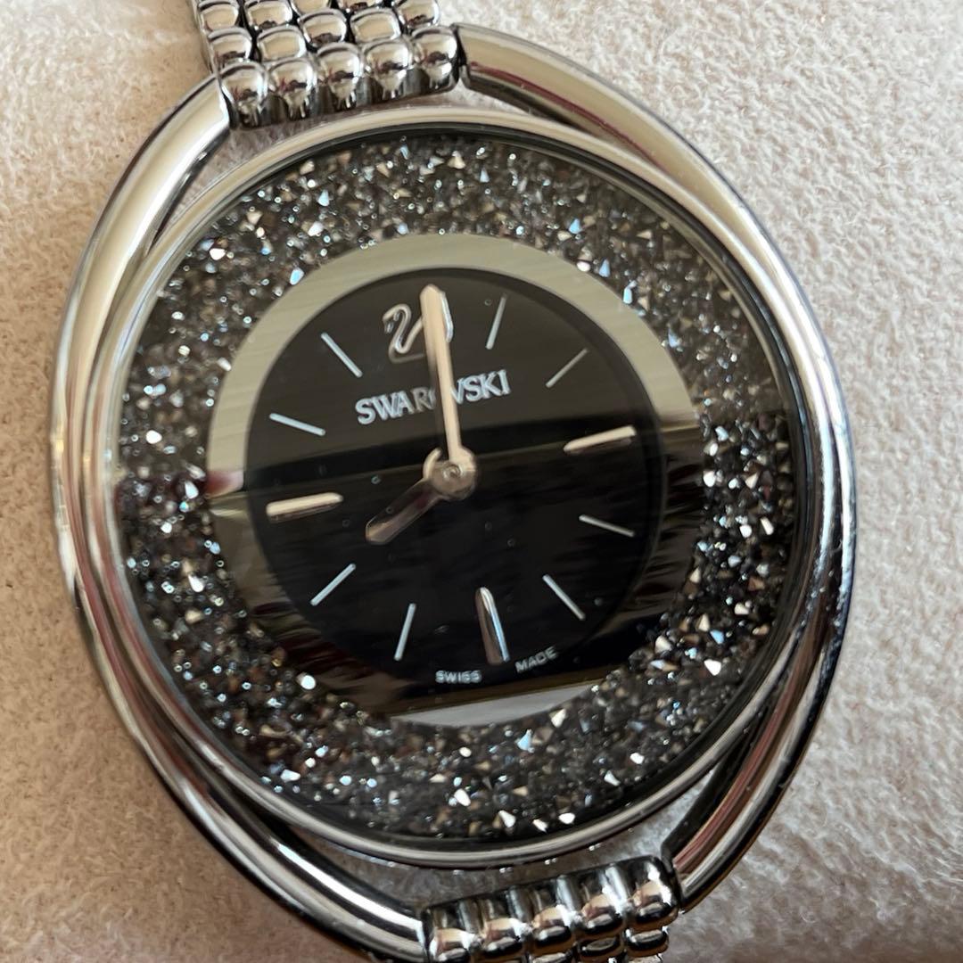 スワロフスキー Swarovski クォーツ腕時計 シルバー/ブラック