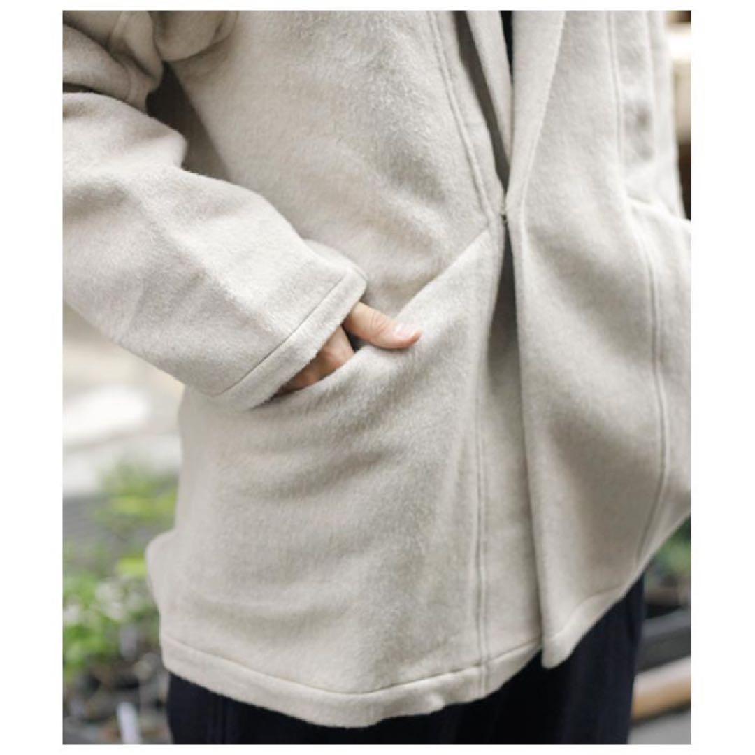 12/30迄★新品★MITTAN★ウールシルクキャメル半纏ブルゾン　白茶24AW