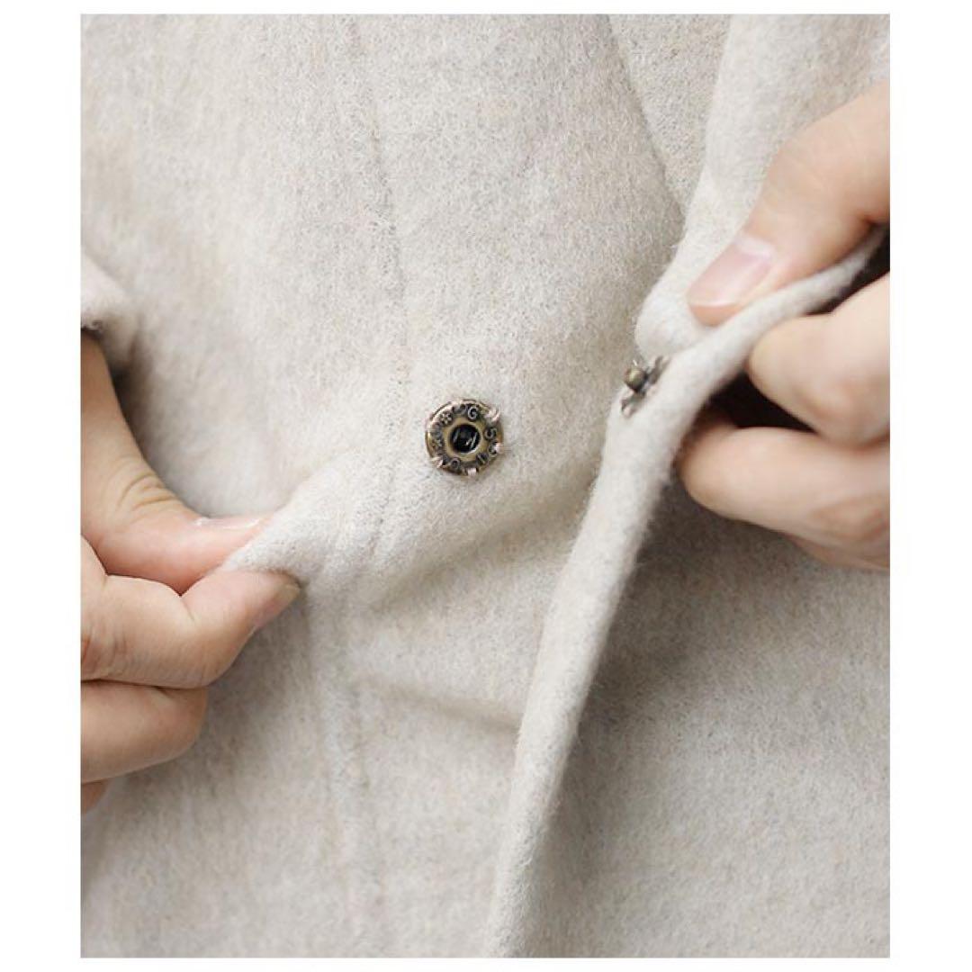 12/30迄★新品★MITTAN★ウールシルクキャメル半纏ブルゾン　白茶24AW