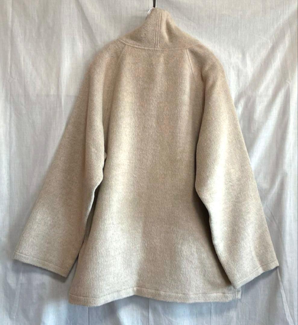 12/30迄★新品★MITTAN★ウールシルクキャメル半纏ブルゾン　白茶24AW