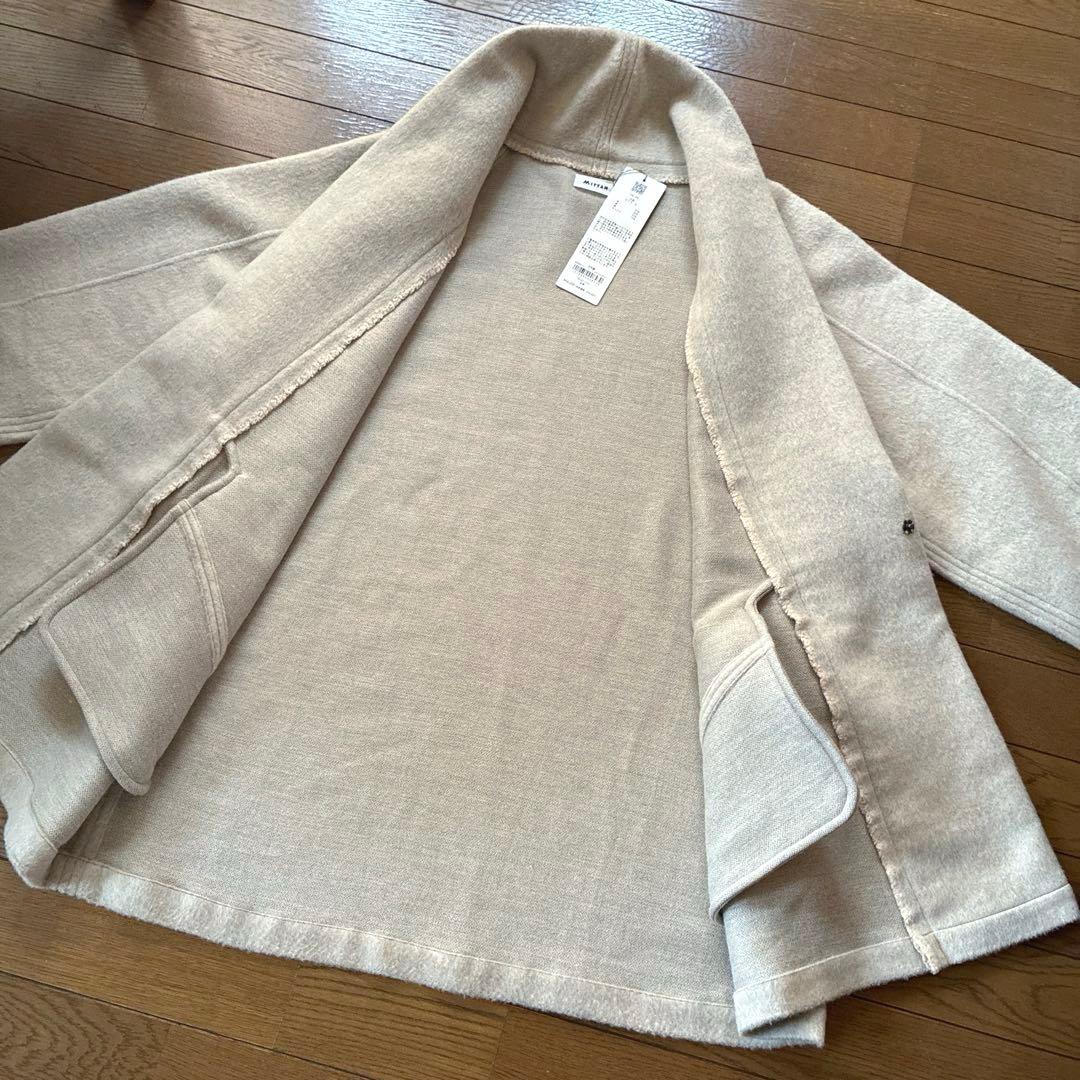 12/30迄★新品★MITTAN★ウールシルクキャメル半纏ブルゾン　白茶24AW