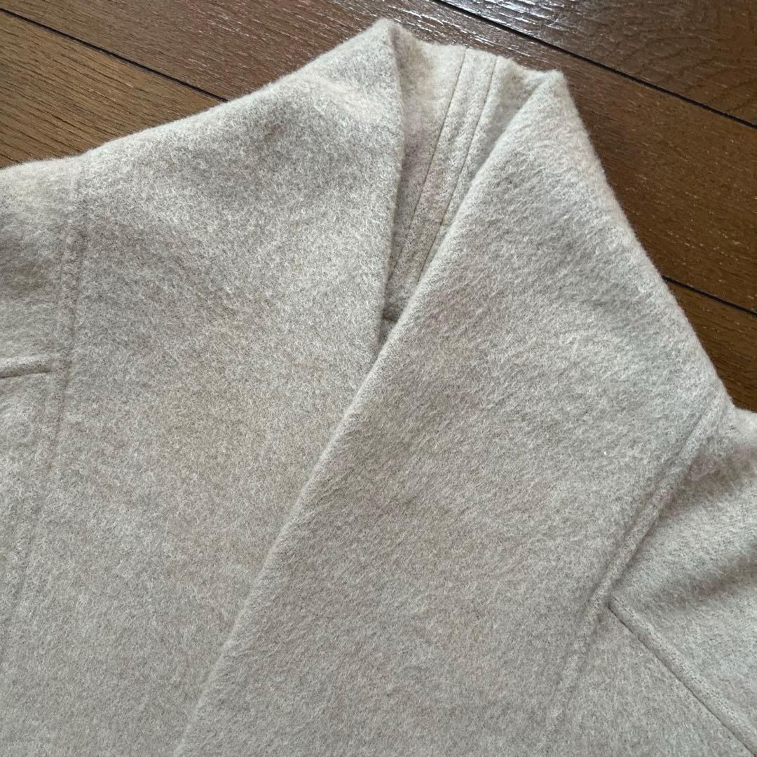 12/30迄★新品★MITTAN★ウールシルクキャメル半纏ブルゾン　白茶24AW