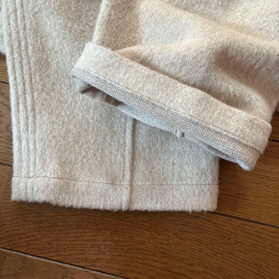 12/30迄★新品★MITTAN★ウールシルクキャメル半纏ブルゾン　白茶24AW