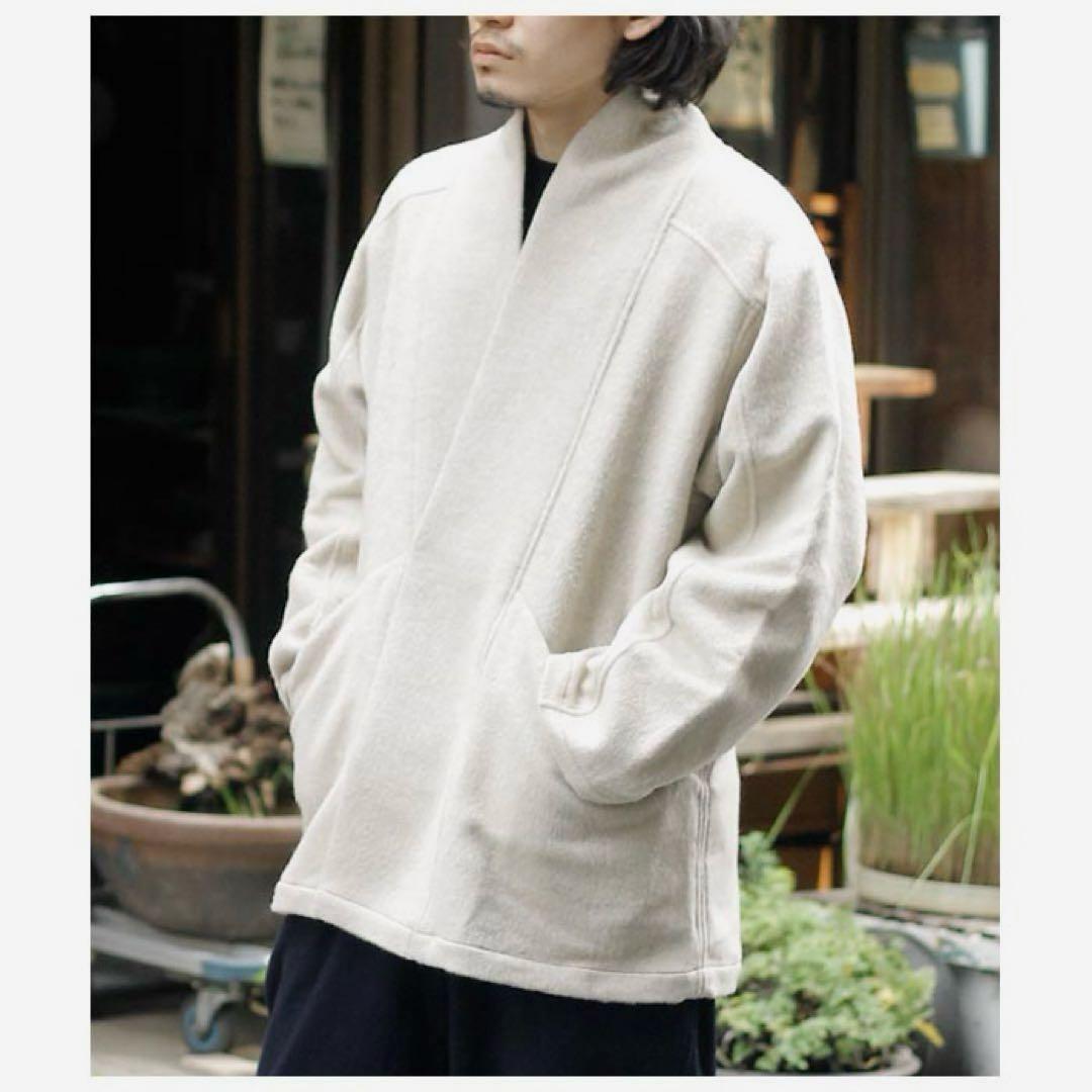 12/30迄★新品★MITTAN★ウールシルクキャメル半纏ブルゾン　白茶24AW