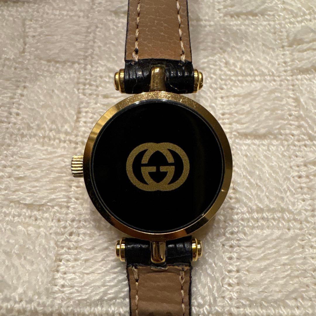 GUCCI 時計 シェリーライン レザーベルト ゴールド ブラック