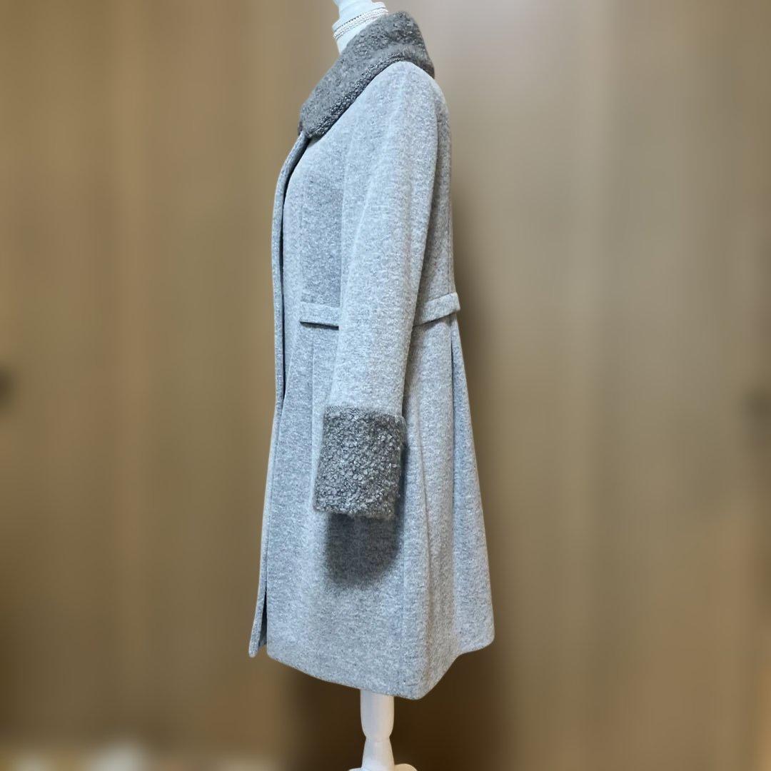 ピノーレ　グレー ウール混紡 ロングコート　サイズ42