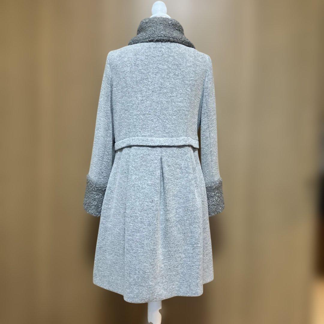 ピノーレ　グレー ウール混紡 ロングコート　サイズ42