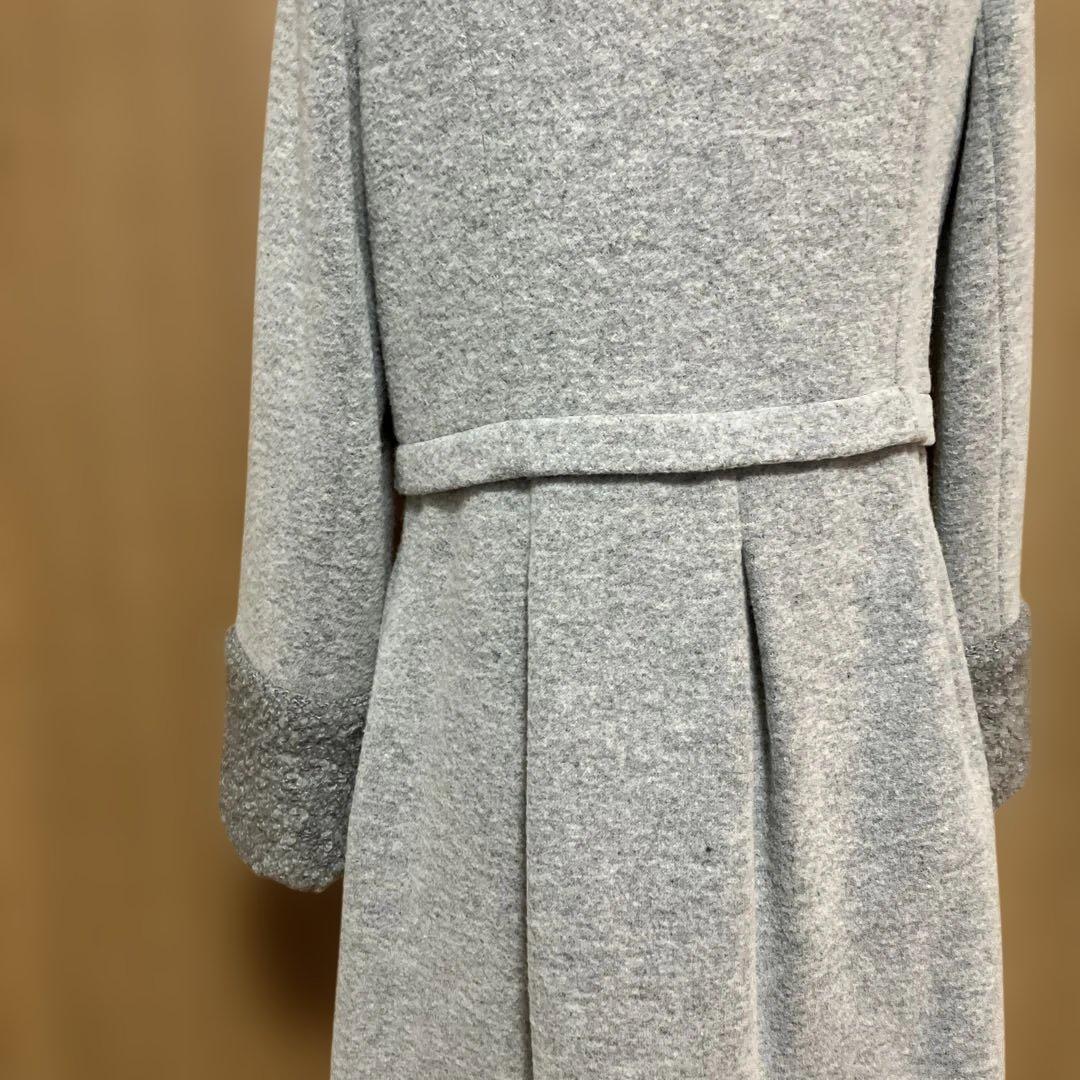 ピノーレ　グレー ウール混紡 ロングコート　サイズ42