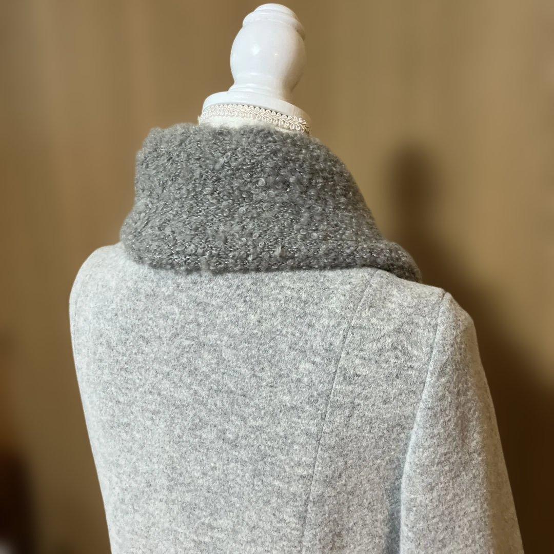 ピノーレ　グレー ウール混紡 ロングコート　サイズ42