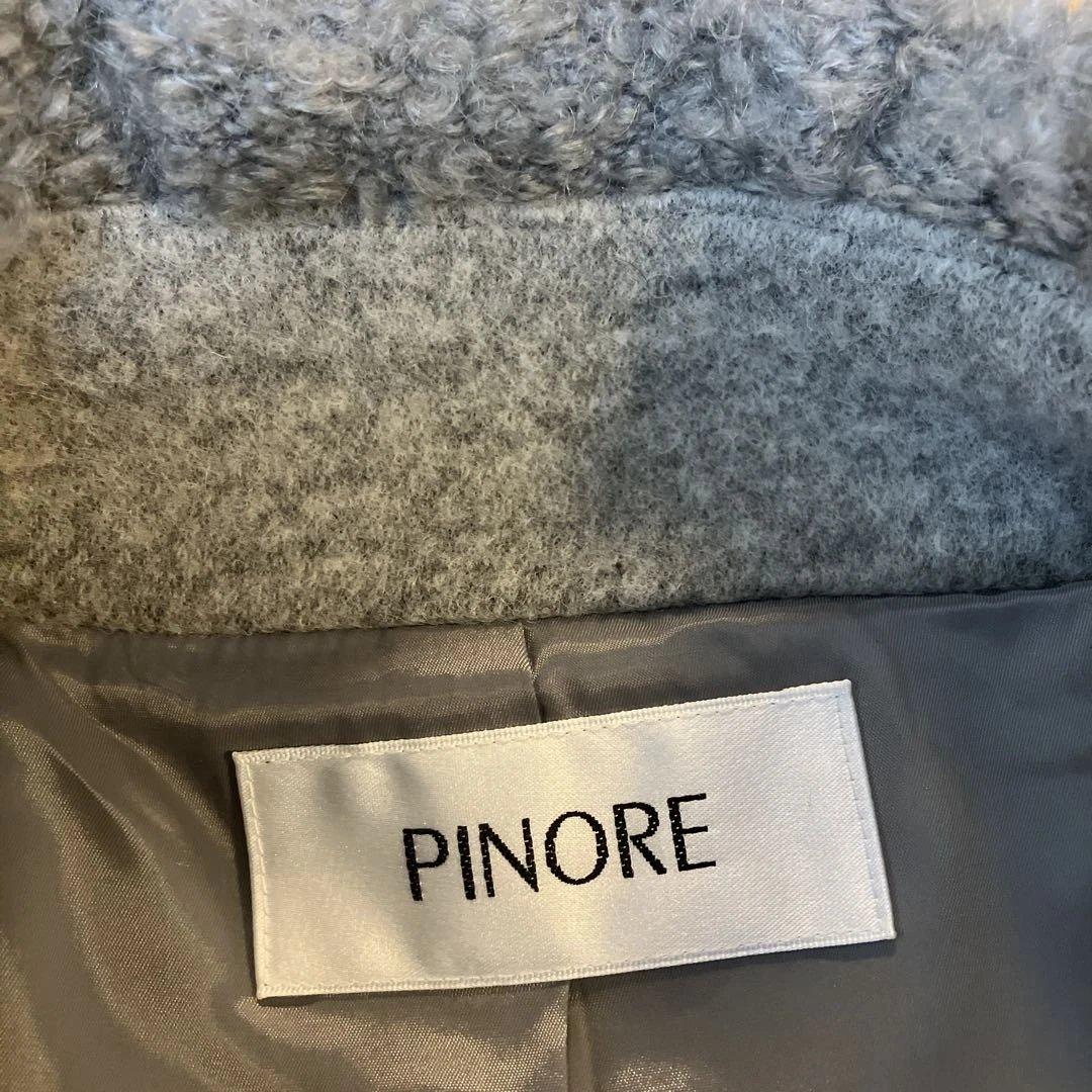 ピノーレ　グレー ウール混紡 ロングコート　サイズ42