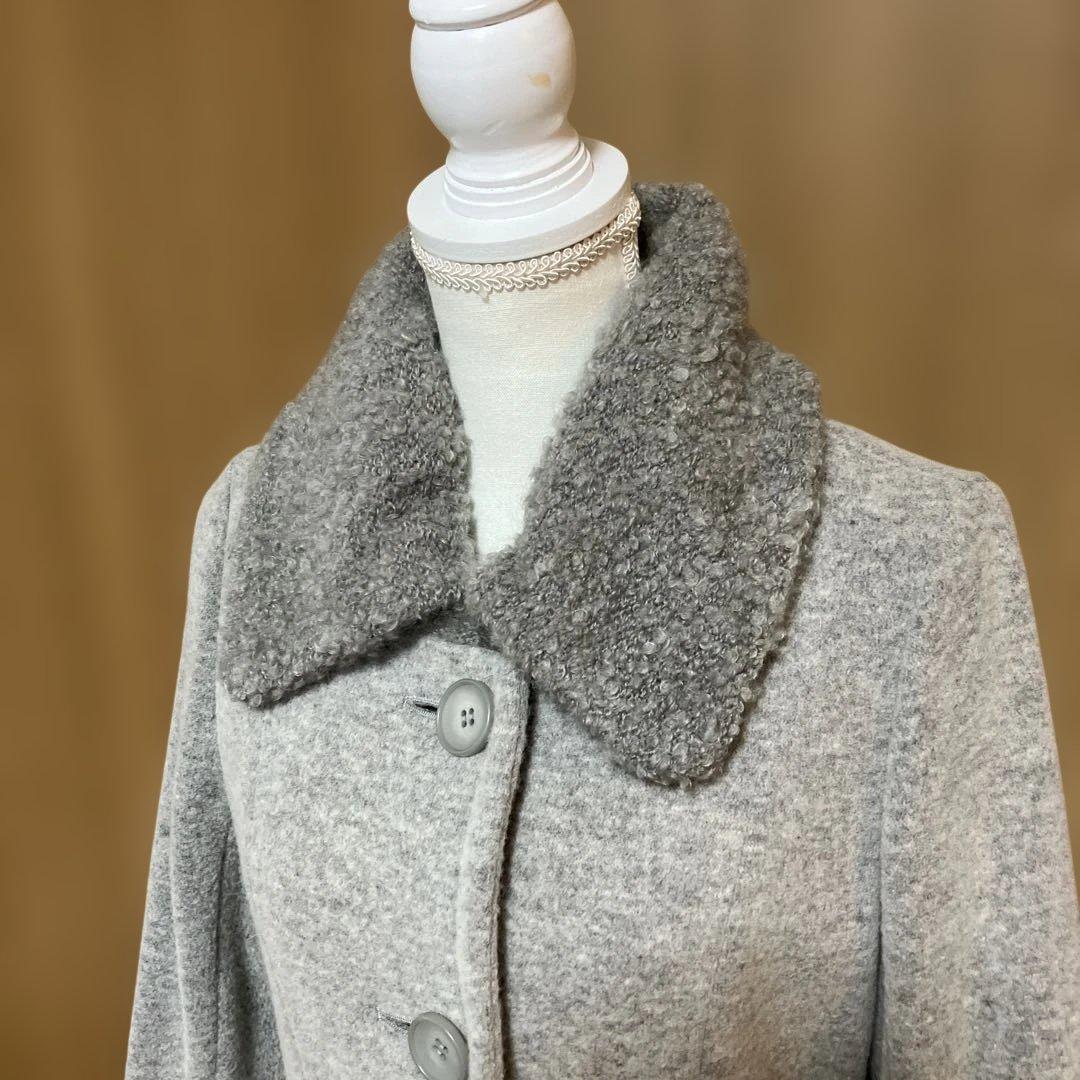 ピノーレ　グレー ウール混紡 ロングコート　サイズ42