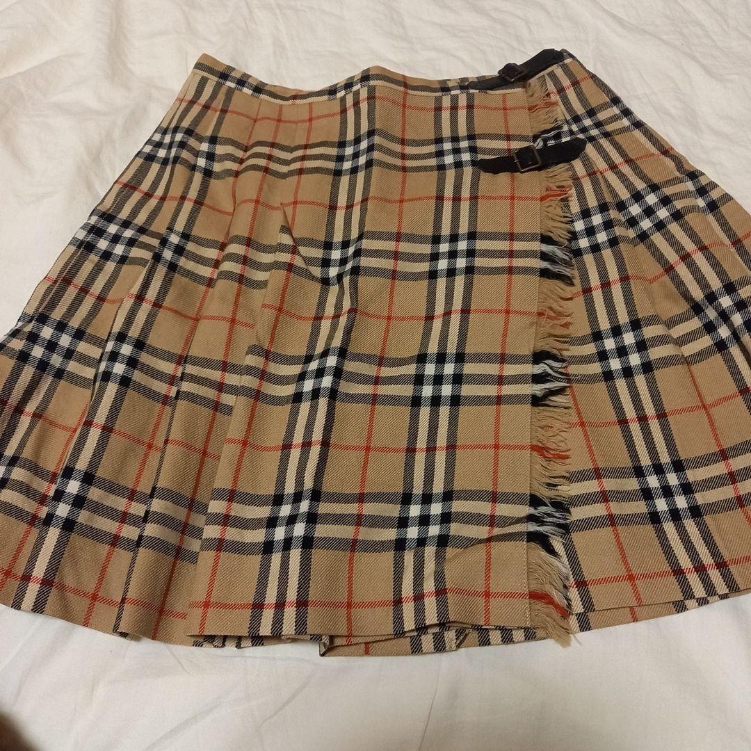 バーバリーブルーレーベル　ヒダ巻きスカート