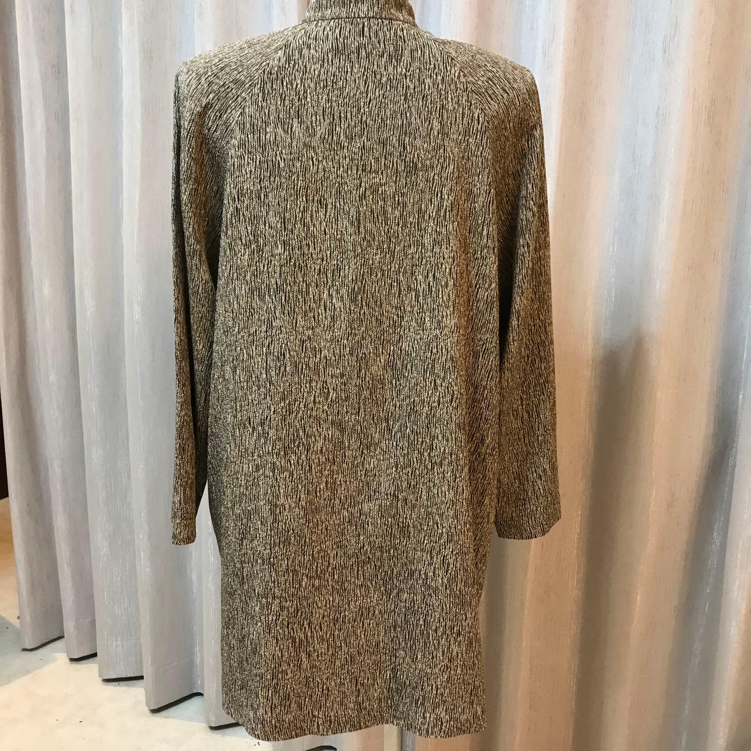 詩仙堂☆タムラヒトシ　大きいサイズ　ロングジャケット　春先コート　縮緬　極美品‼️