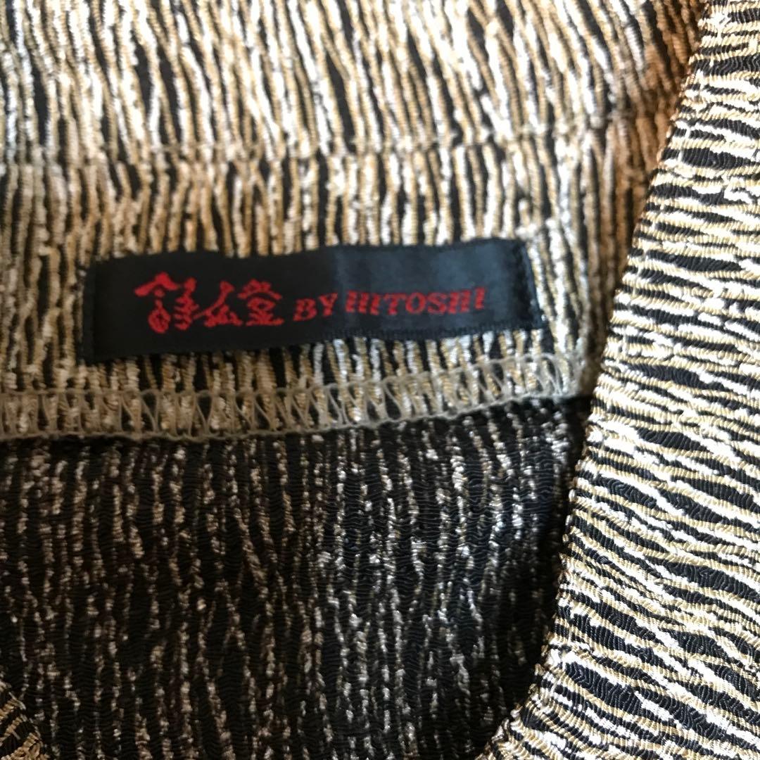 詩仙堂☆タムラヒトシ　大きいサイズ　ロングジャケット　春先コート　縮緬　極美品‼️