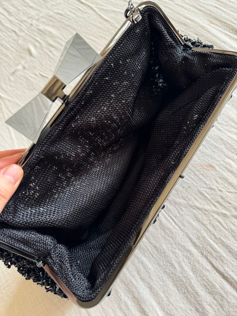 美品ANTEPRIMA アンテプリマワイヤーバッグ がま口クラッチ　ブラック