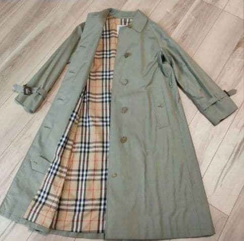 美品 1枚袖 BURBERRY　ステンカラー コート/白タグ 90年代