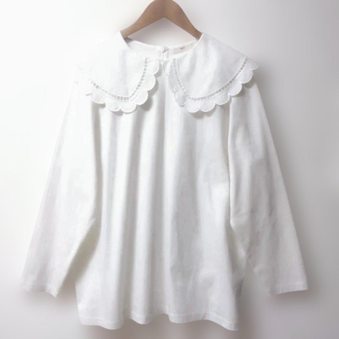 yori ヨリ スカラップカラー ロンTee