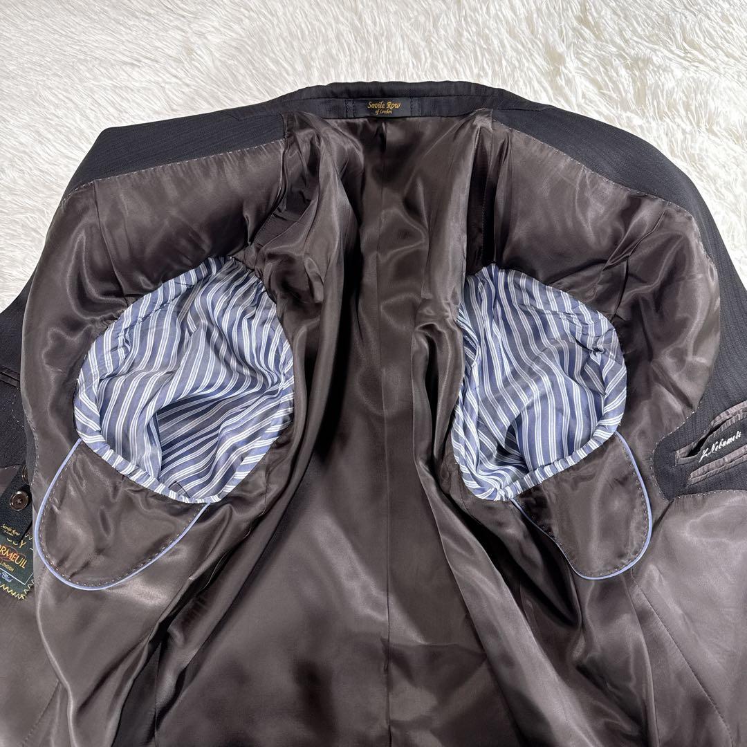 【イタリア生地】サヴィルロウ ドーメル セットアップスーツ ブラウン AB5