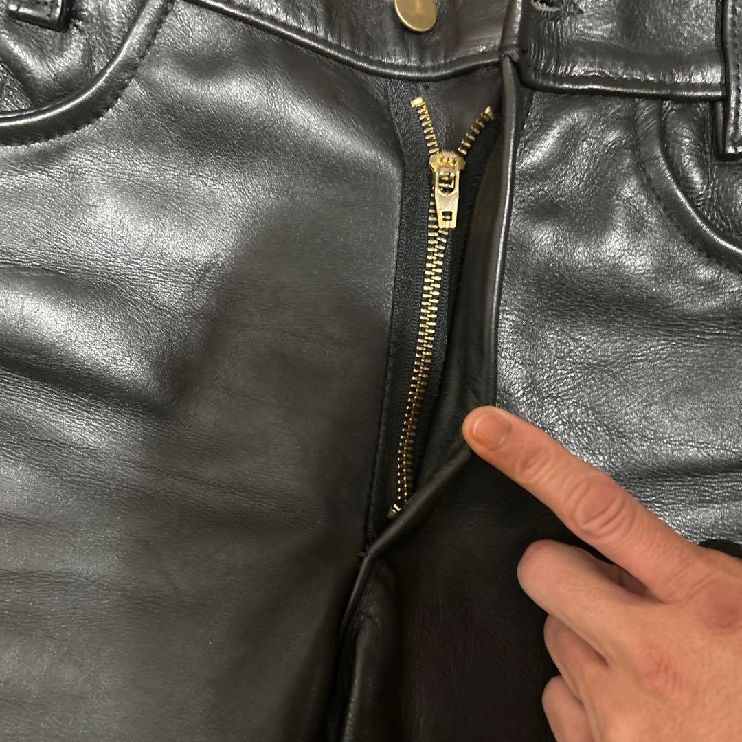 米国製 vanson レザーパンツ W28 本革 黒 ライダース ライディング